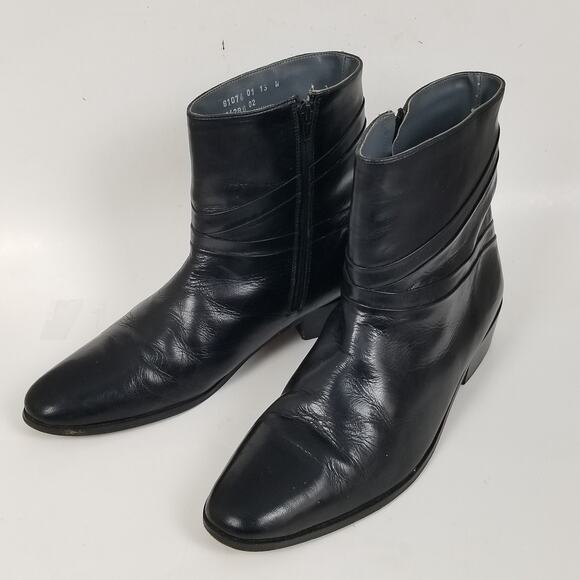 Nunn Bush Ankle Boots Men's 13 Wide Black Leather Beatle Chelsea Retro Classic - Picture 3 of 13